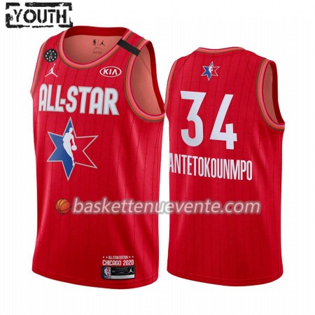 Maillot Basket Milwaukee Bucks Giannis Antetokounmpo 34 2020 All-Star Jordan Brand Rouge Swingman - Enfant